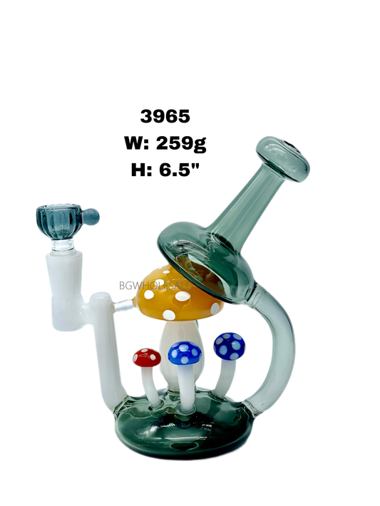 6.5" Mushroom Recycler Glass Dab Rig