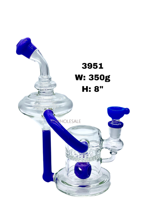8" Honeycomb Disc Recycler Glass Dab Rig