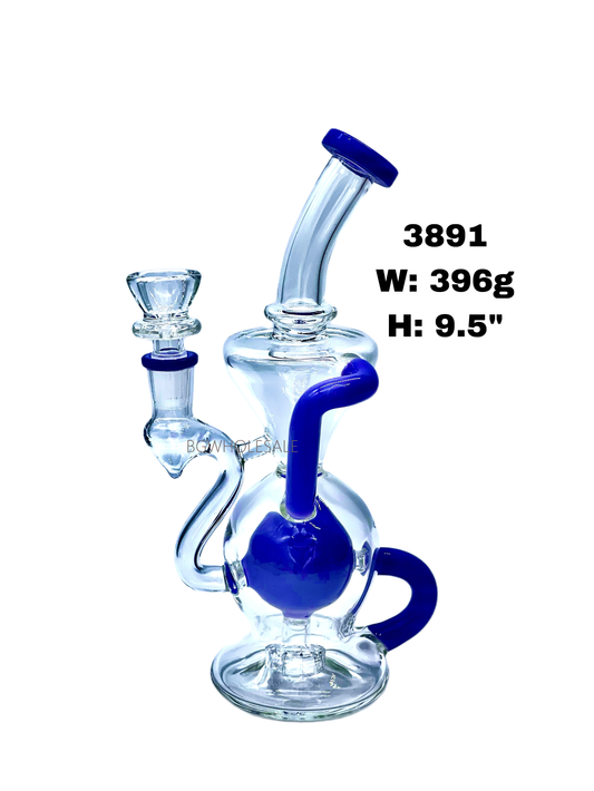 9.5" Recycler Glass Dab Rig Smoking Water Pipe