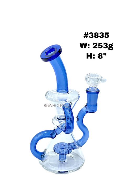 8" Showerhead Recycler Glass Water Pipe