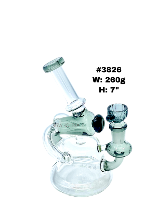7" Glass Water Pipe Recycler Dab Rig