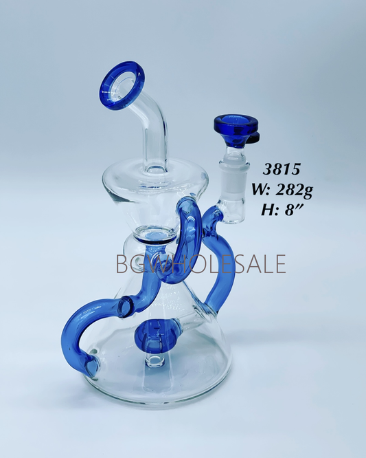 8" Recycler Glass Dab Rig with Showerhead Perc