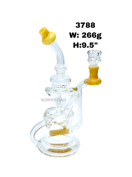 9.5" Recycler Glass Dab Rig with Inline Perc