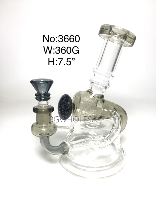 7.5" Recycler Dab Rig Inline Perc Glass Water Pipe