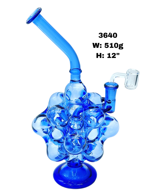 12" Glass Bubble Recycler Dab Rig