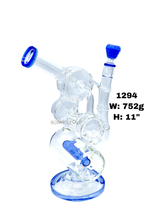 11" Multi Perc Recycler Glass Water Pipe