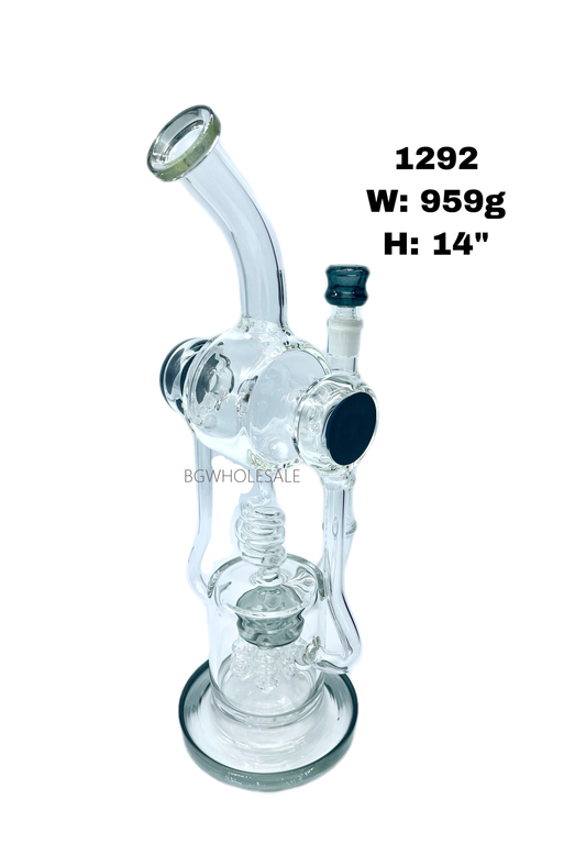 14" Swiss Showerhead Perc Glass Water Pipe