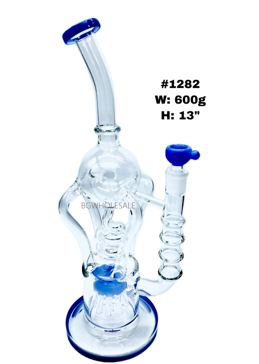 13" Premium Recycler Dab Rig Glass Perc Bong