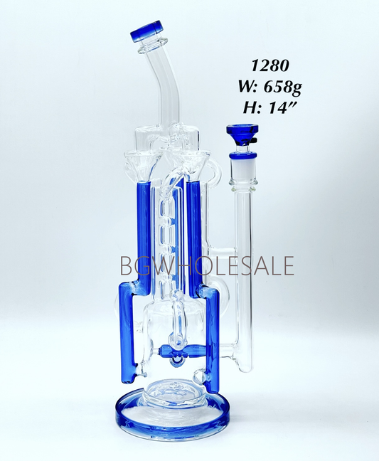 14" Tall Premium Recycler Perc Dab Rig