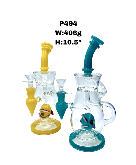 10.5" Glass Bong Water Pipe Recycler Dab Rig