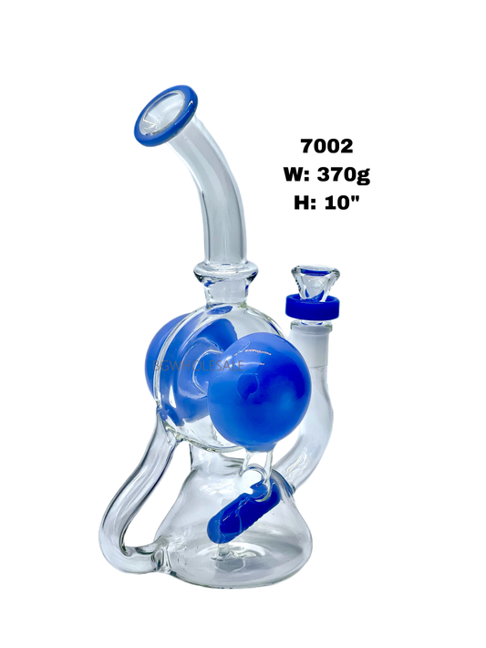 Inline Diffuser Perc Bong Recycler Glass Dab Rig 10"