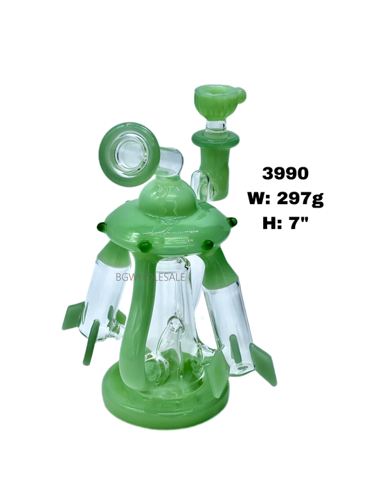 7" Spaceship Rocket Recycler Glass Dab Rig
