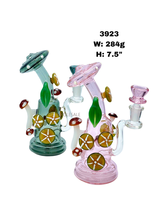 7.5" Colored Mushroom Recycler Glass Dab Rig