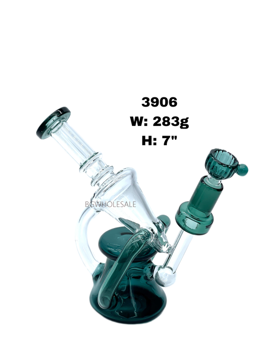 7 Inch Premium Recycler Glass Dab Rig Smoking Water Pipe