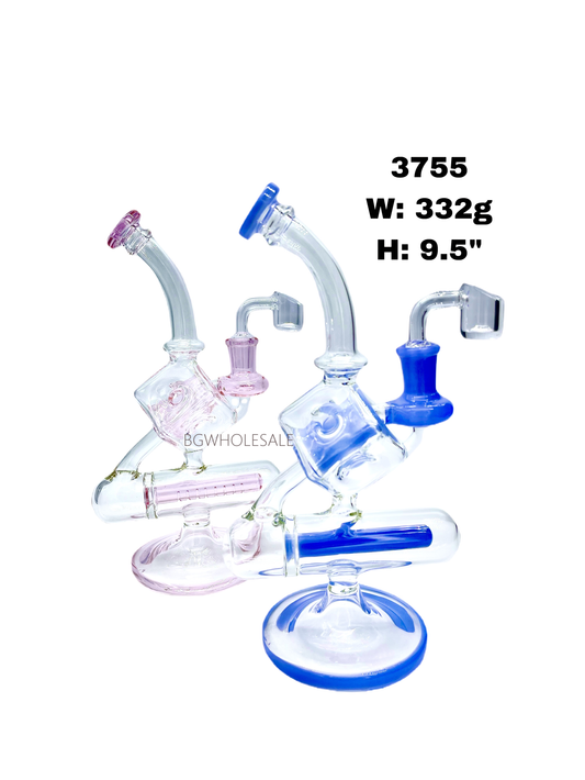 9.5" Inlin Swiss Perc Bong Recycler Dab Rig