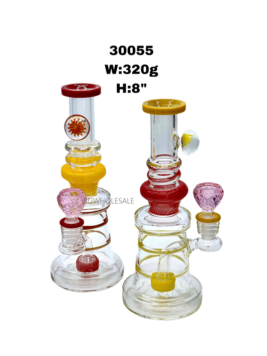 8" Thick Premium Showerhead Perc Bong