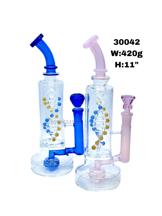 11" Rotating DNA Showerhead Perc Bong Water Pipe