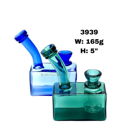 5" Square Glass Bong Water Pipe Showerhead Perc
