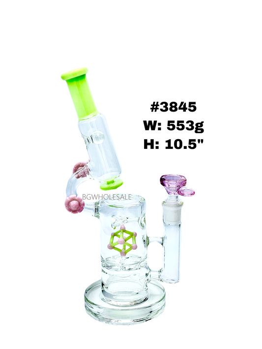 11"  Glass Showerhead Perc Bong Honeycomb Sticker