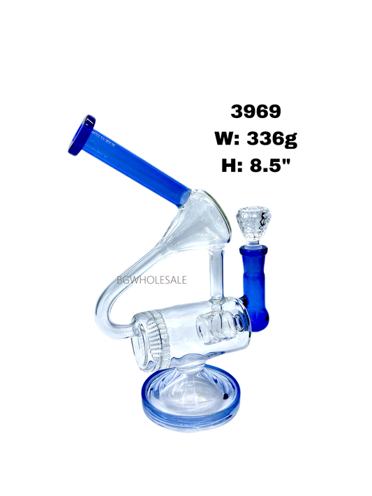 8.5" Honeycomb Perc Drum Glass Water Pipe