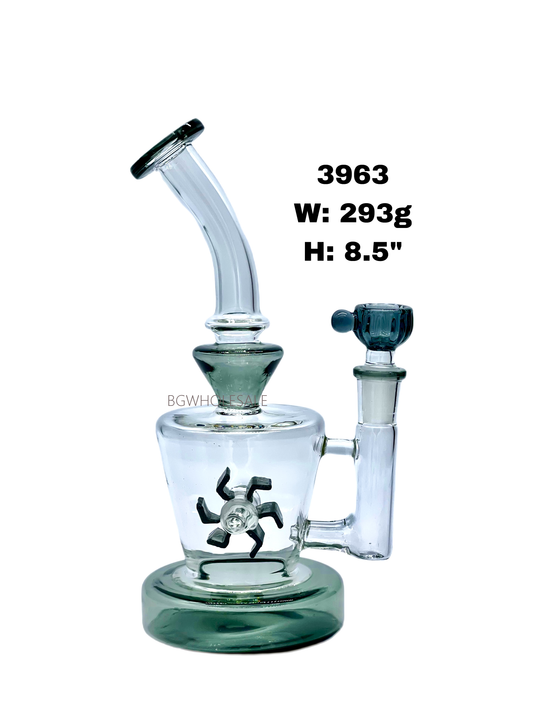 Turbine Perc Glass Water  Pipe 8.5"