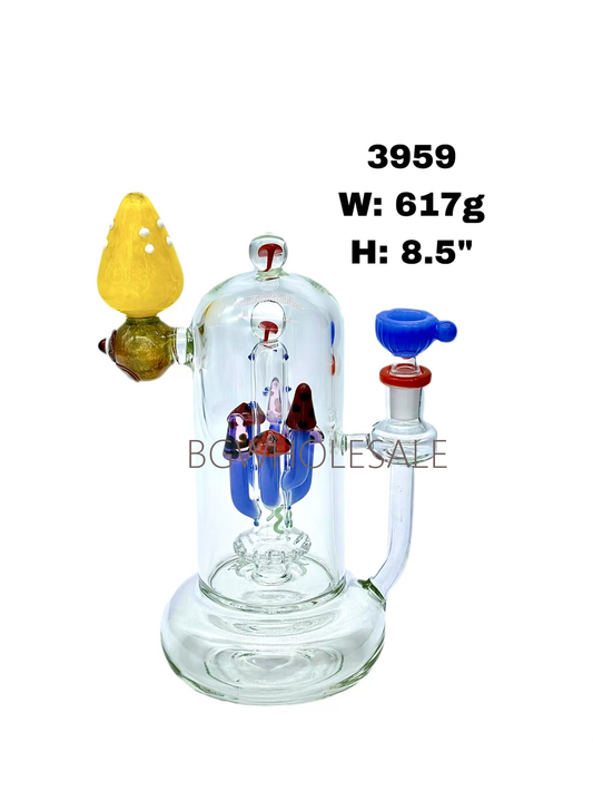 8.5" Mushroom Perc Glass Water Bong