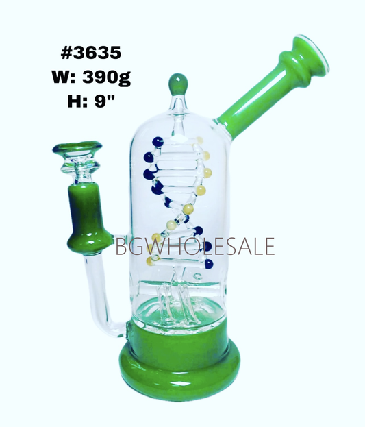 9" Rotating DNA Perc Glass Bong