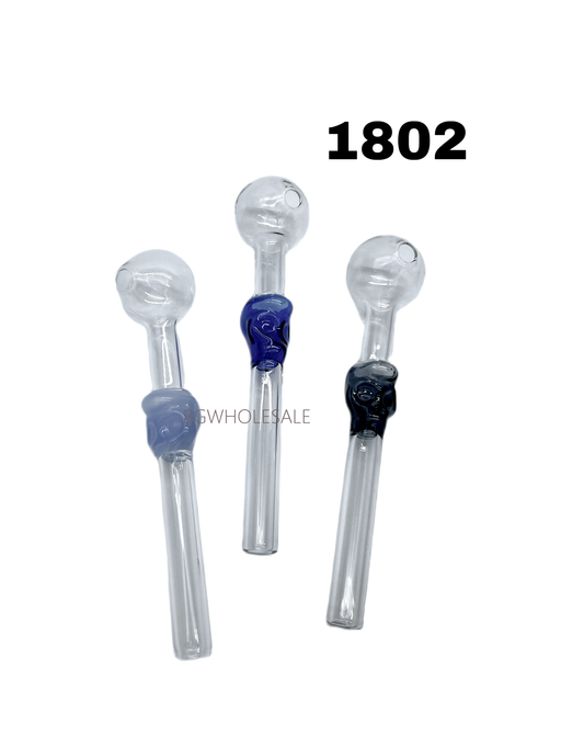 Colored Skull Head Glass Oil Burner Pipe