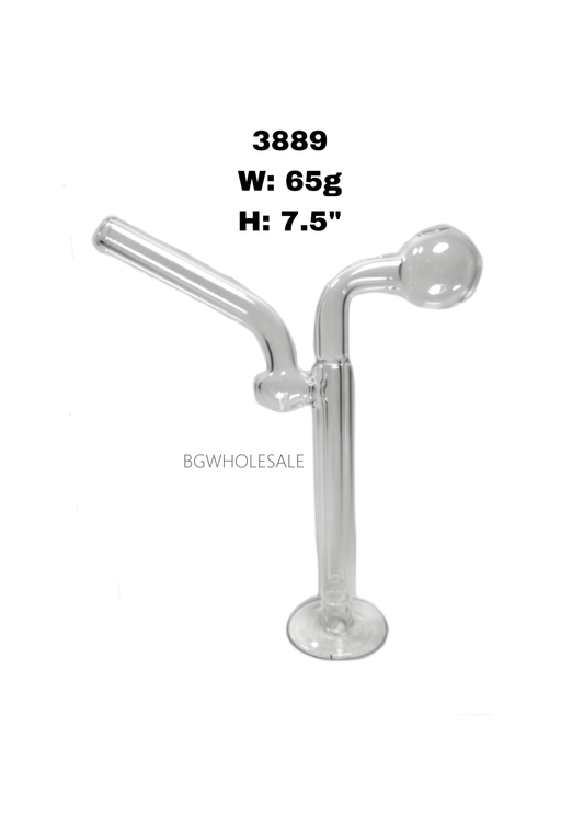 7.5" Slim Tube Glass Oil Burner Bubbler