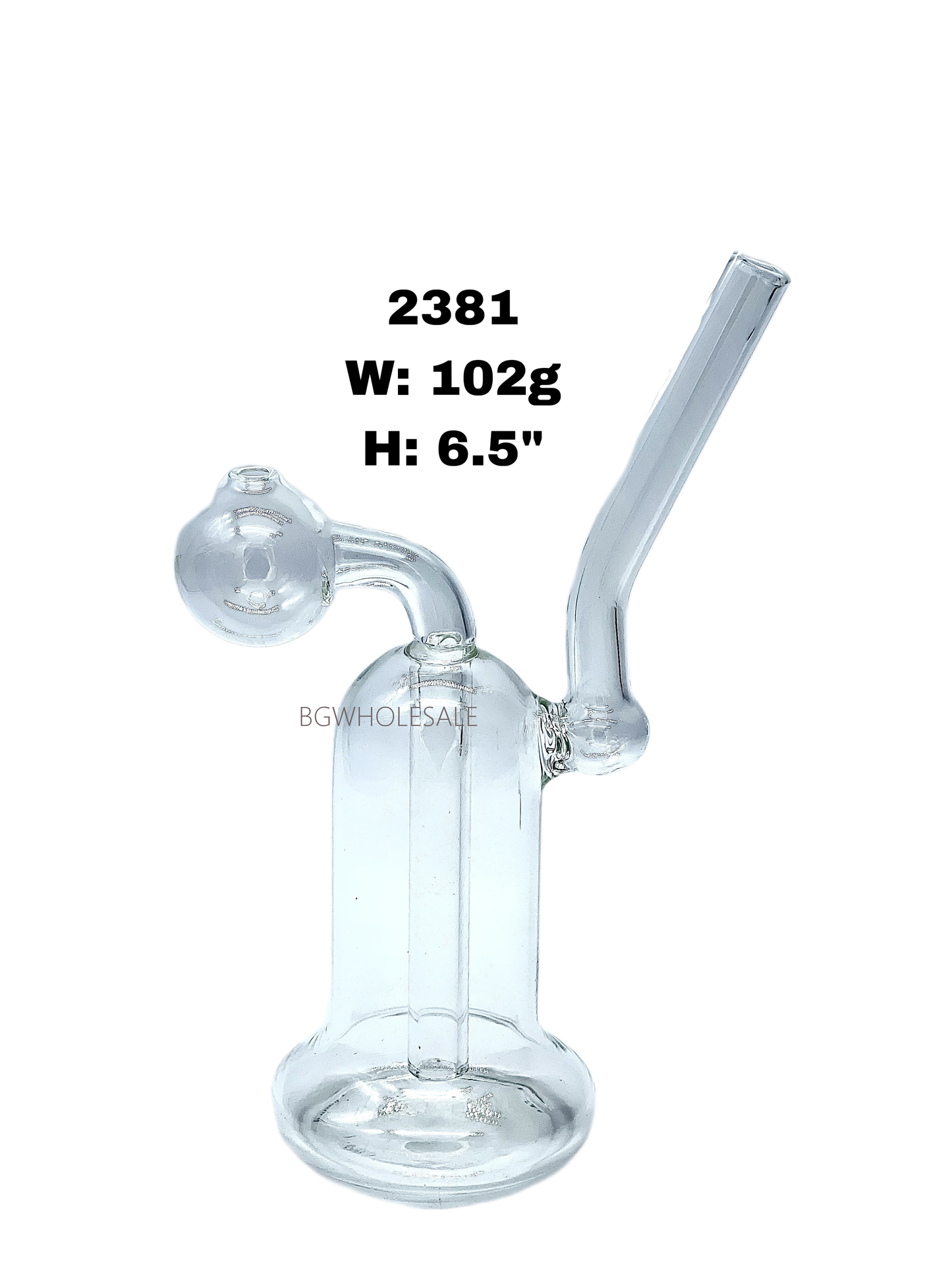 6.5" Clear Glass Oil Burner Bubbler
