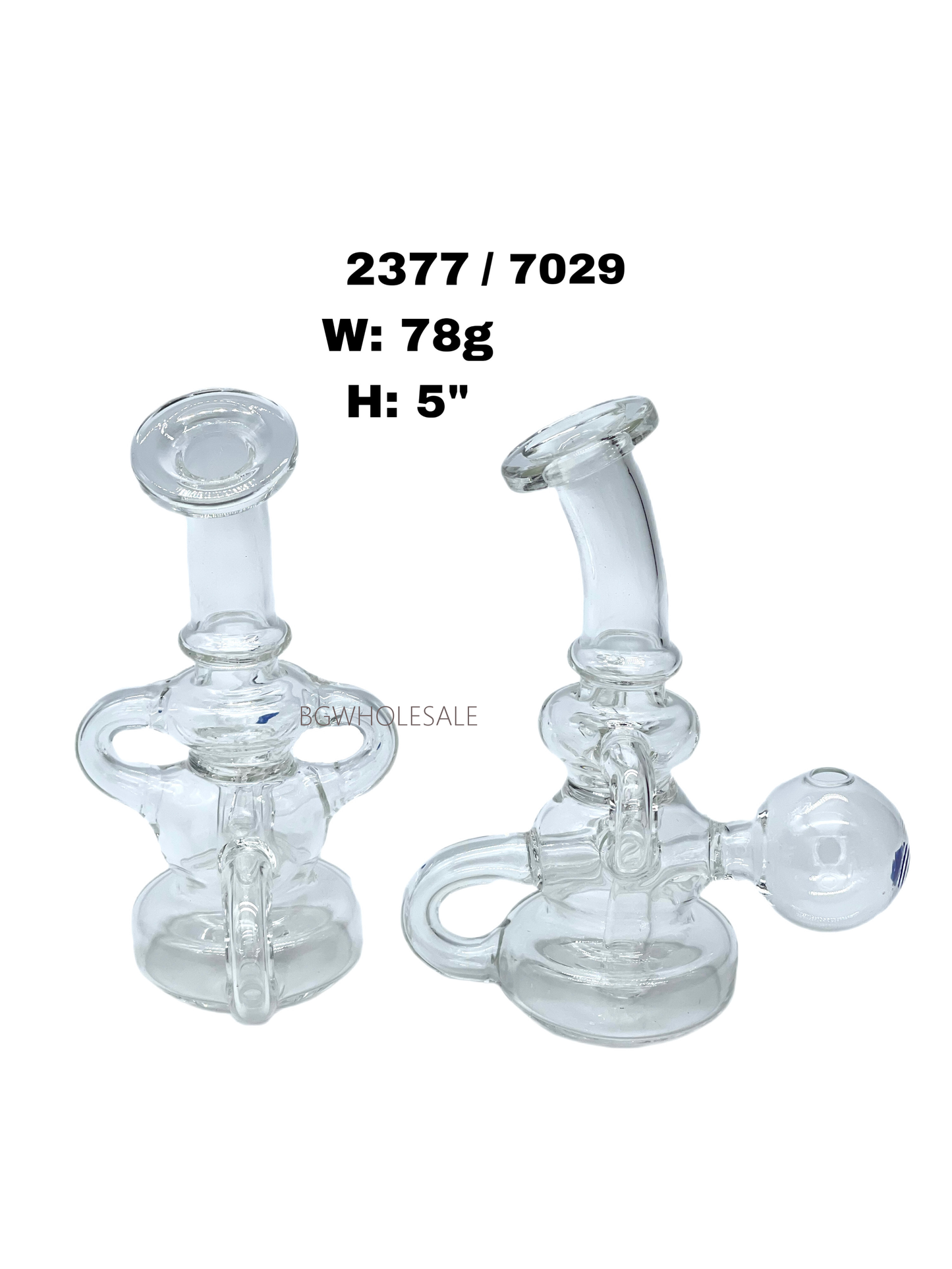 5" Recycler Glass Bubbler