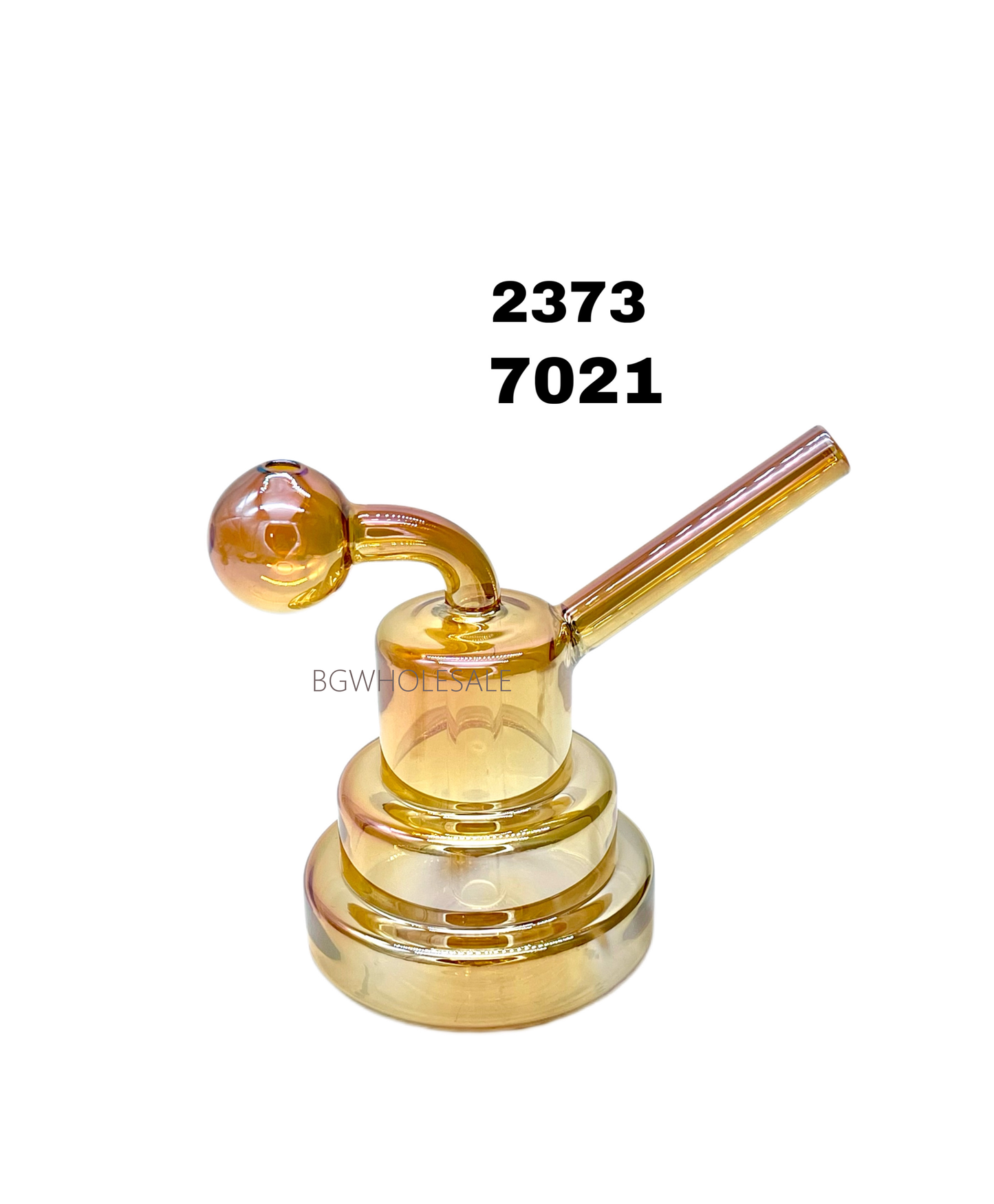 4.5" Electroplated Cake Shape Glass Bubbler