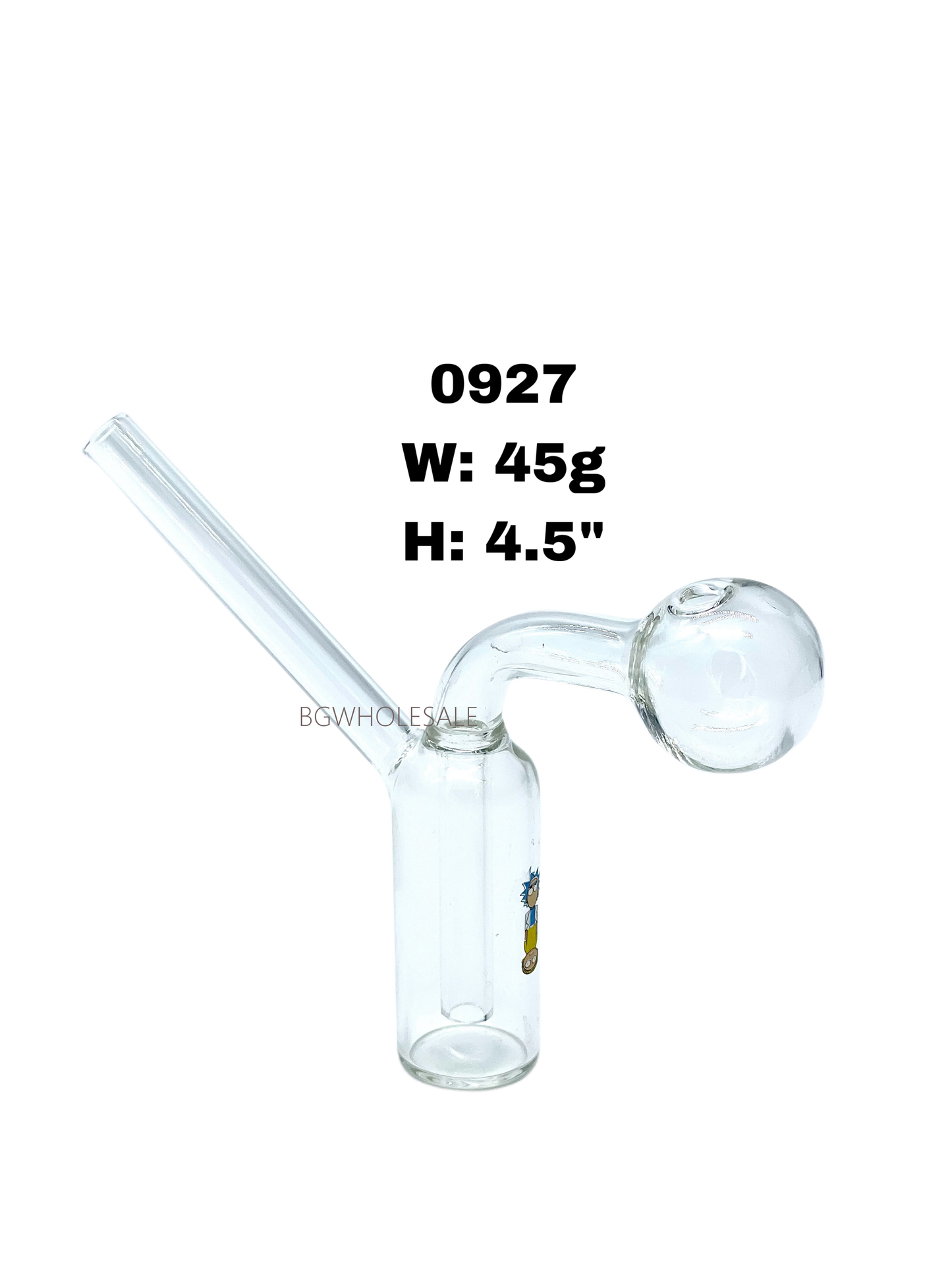 4.5" Small Cylinder Glass Oil burner Bubbler with Sticker
