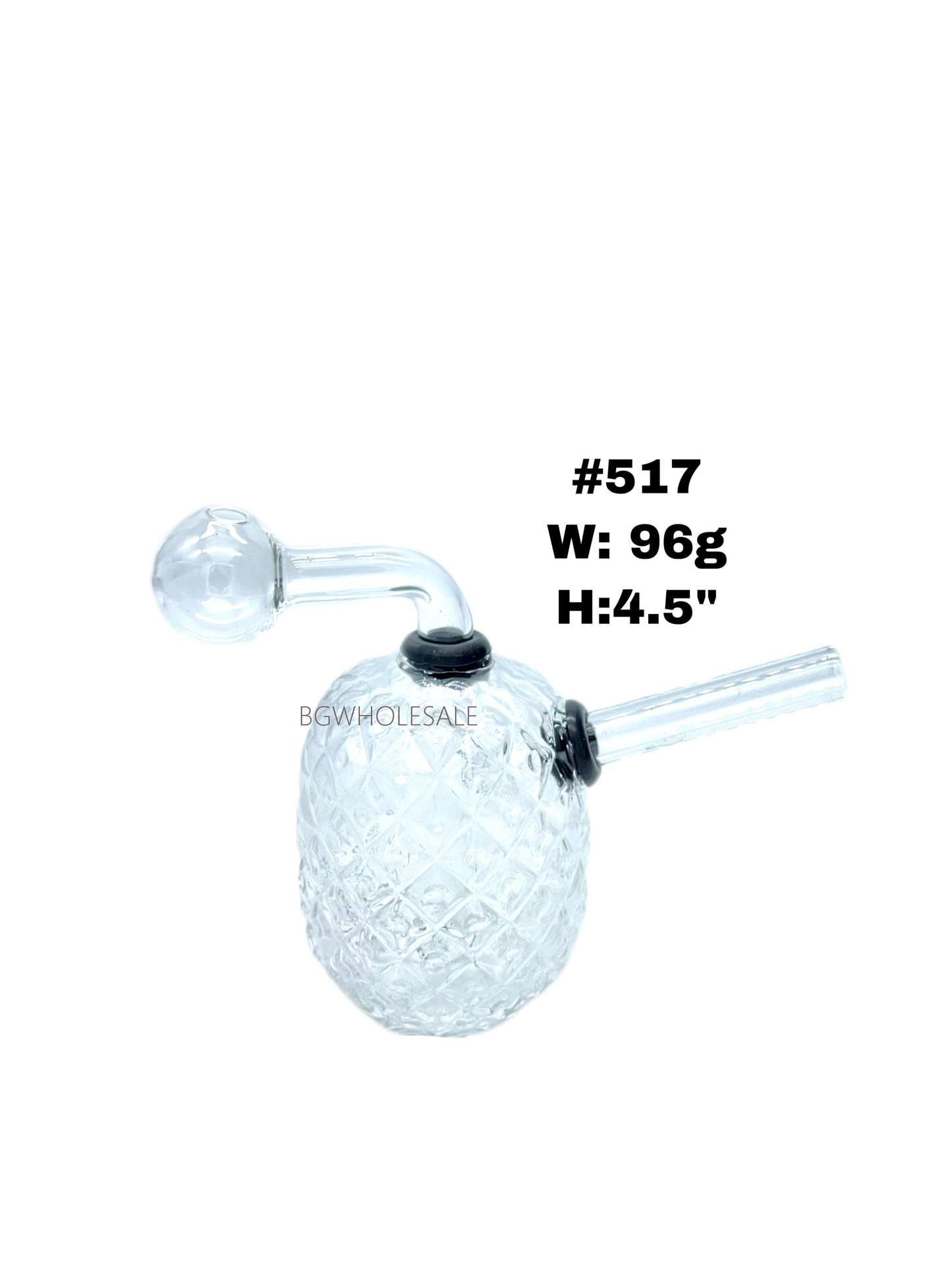 4.5" Pineapple Clear Glass Oil Burner Bubbler