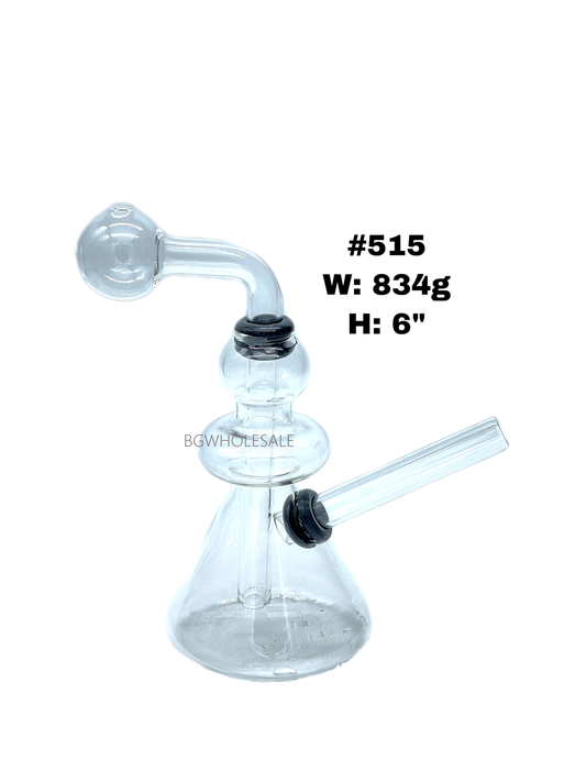 6" Clear Glass Bubblers Beaker Base