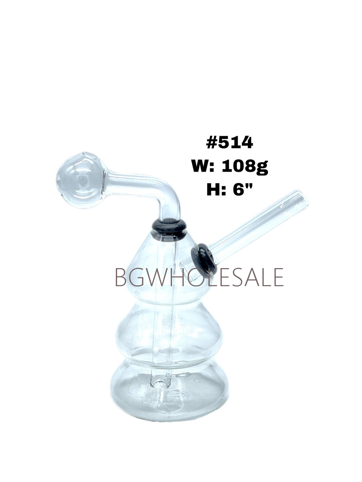 6" Xmas Tree Clear Glass Bubblers