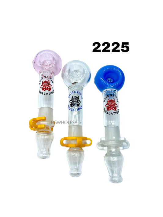 14mm Female Joint Glass Spoon Hand Pipe with a Mouthpiece