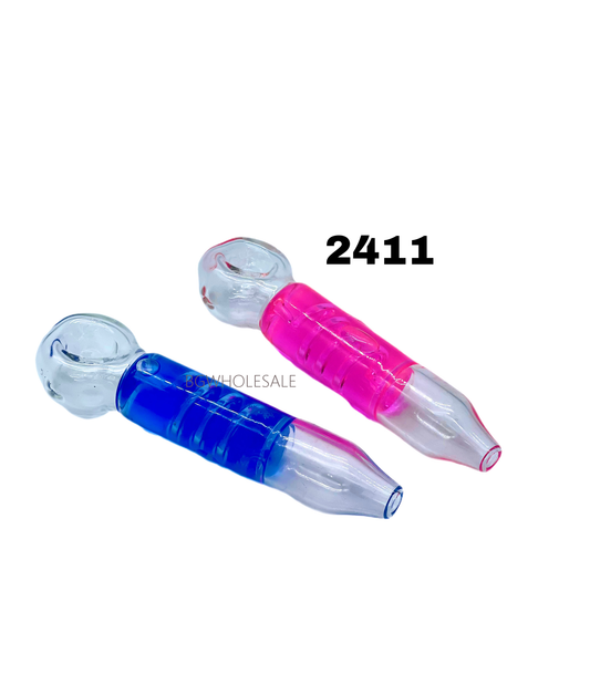 Glass Hand Pipes with Colored Glycerine