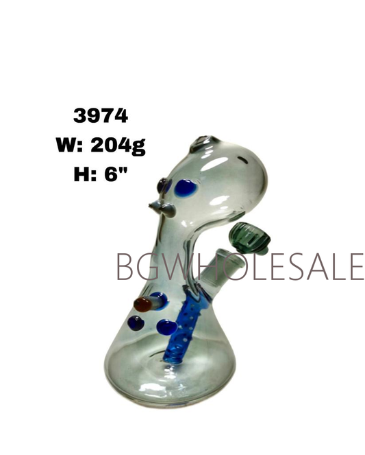 6" Colored Octopus Glass Bong Water Pipe with Quartz Banger