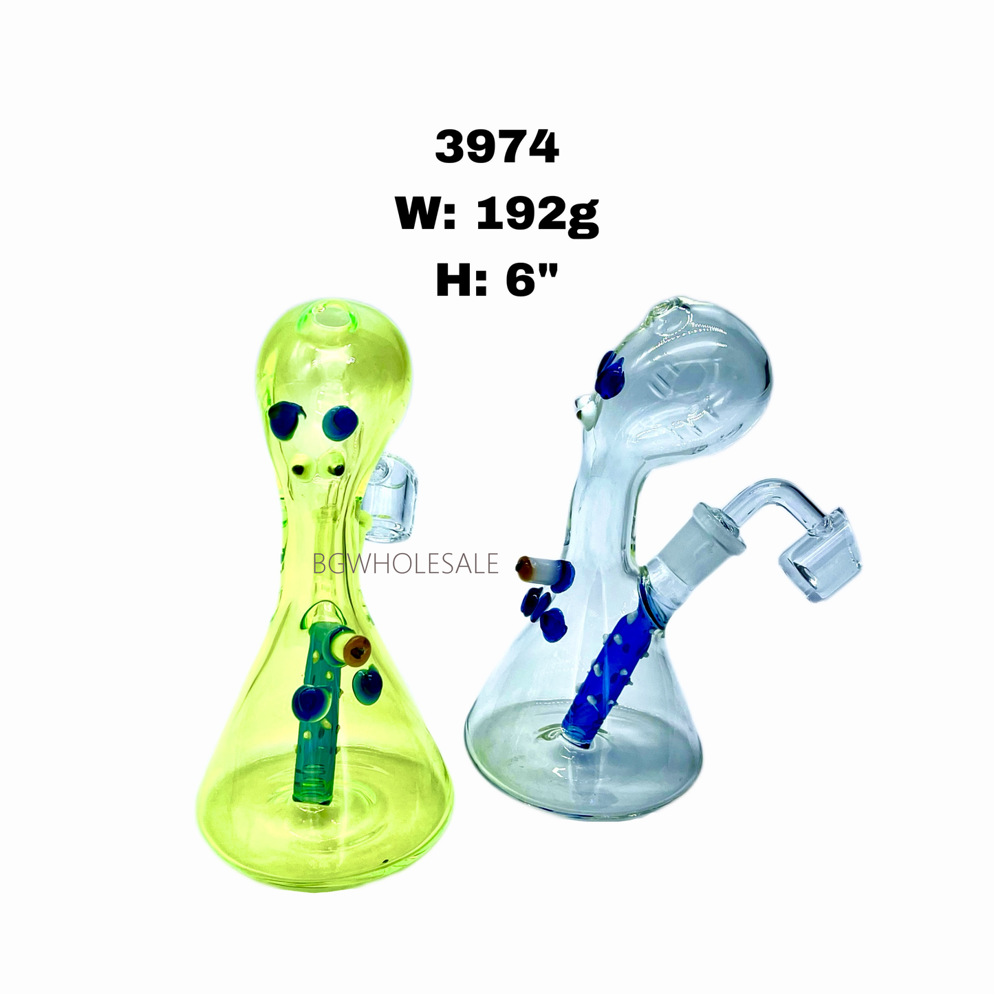 6" Colored Octopus Glass Bong Water Pipe with Quartz Banger