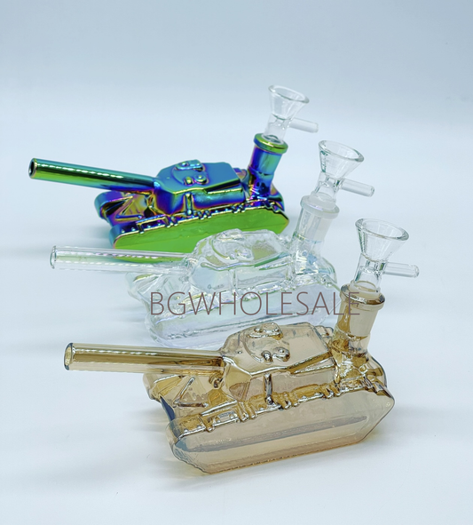 Electroplated Tank Bong 4"
