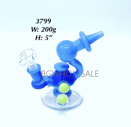 5" Colorful Glass Bong Double  Chamber
