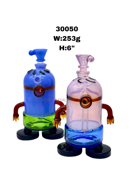 6" Color Minions Glass Bong Water Pipe