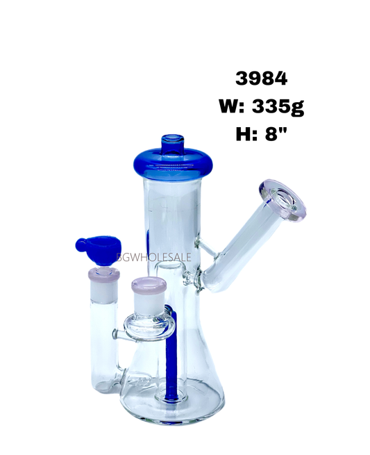 8" Double Mouthpiece and 14mm Female Joint Glass Bong