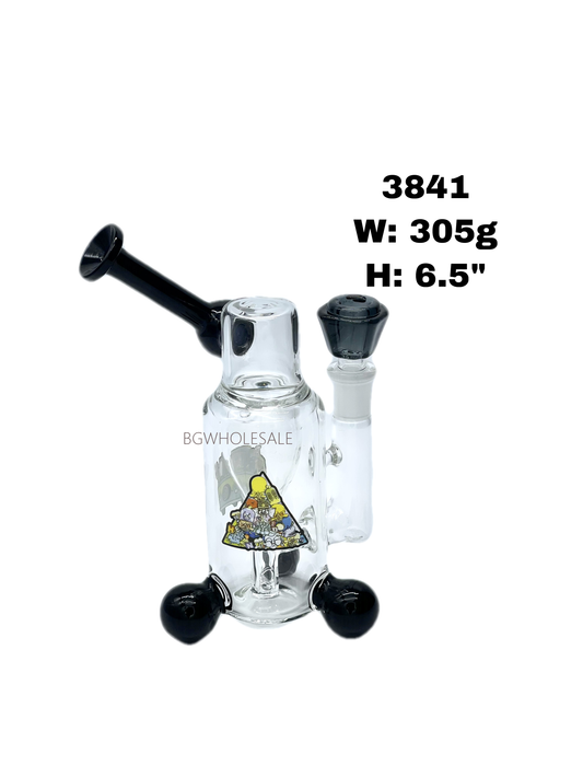 6.5" Glass Bong Water Pipe with triple spherical feet