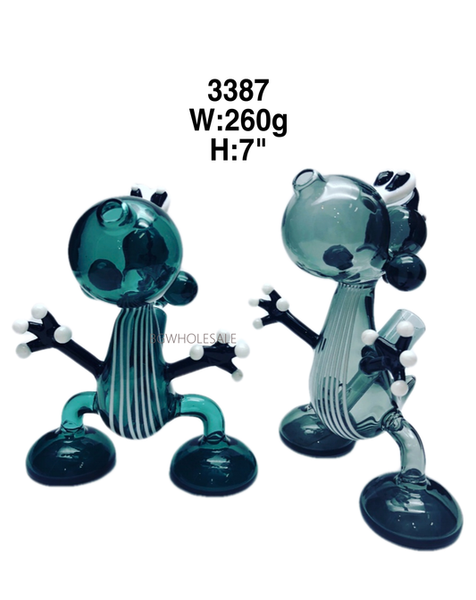 Baby Dinosaur Glass Bong Water Pipe 7"