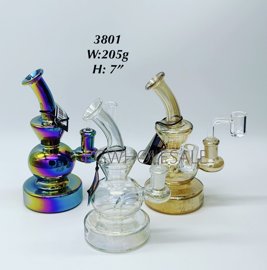 Electroplated Glass Dab Rig 7"