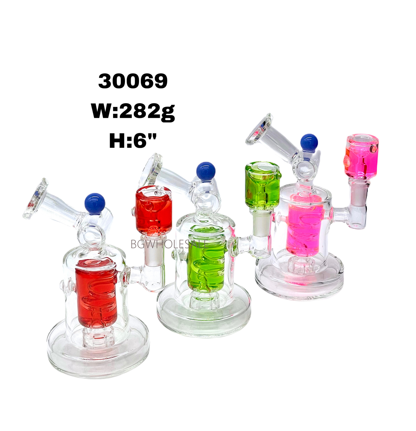 6" Small Glycerine Glass Water Pipe Perc Bong