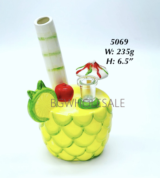 6.5" Pineapple Juice Cup Ceramic Water Pipe