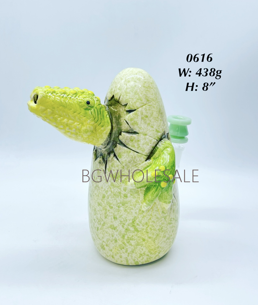Dinosaur Egg Ceramic Water Pipe 8"